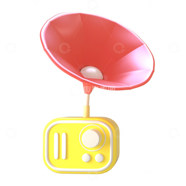 源文件下载【趣麦麦图】橙黄色可爱卡通小音箱喇叭