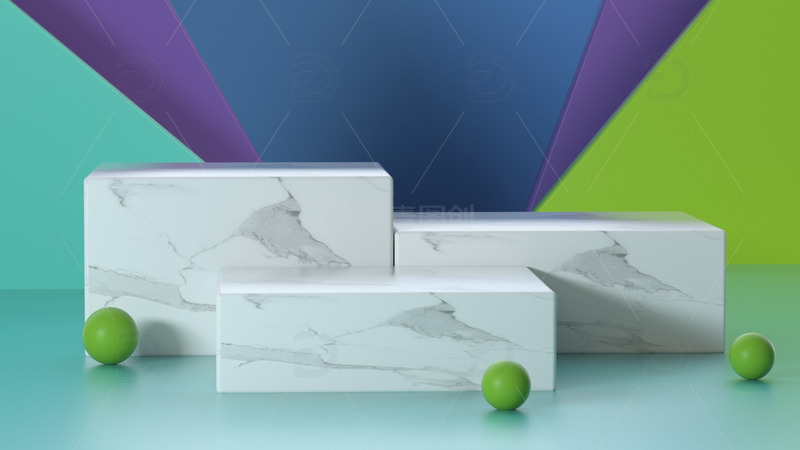 大理石C4D活动场景电商海报背景