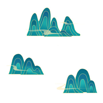国潮金线山和云元素
