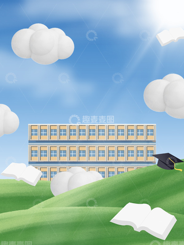 源文件下载【趣麦麦图】毕业校园手绘青春