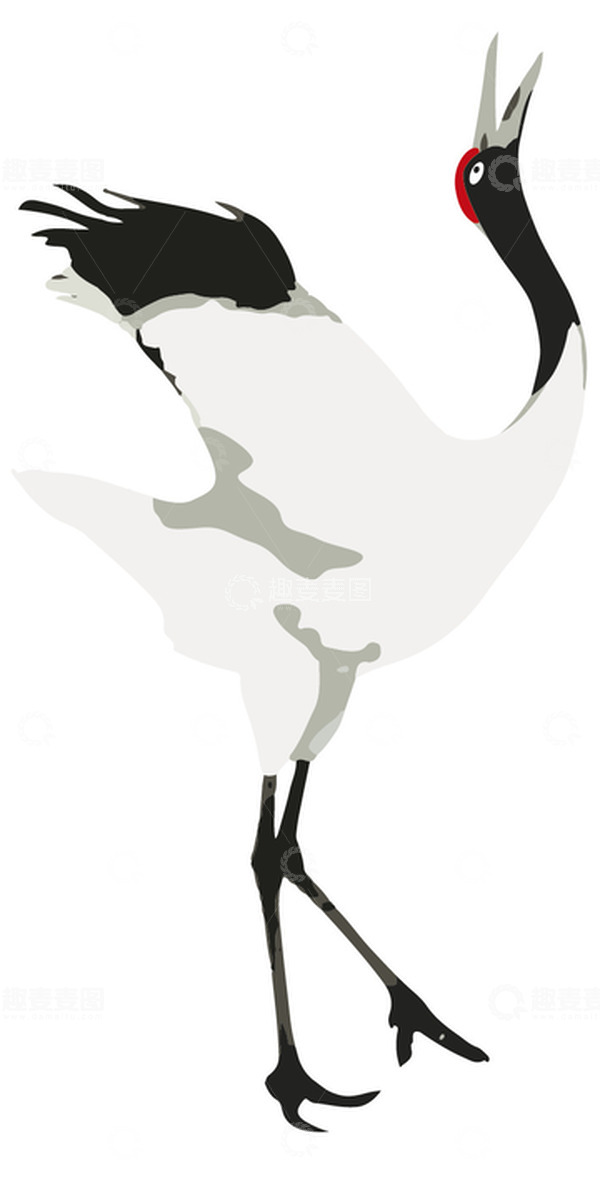 源文件下载【趣麦麦图】纯矢量国潮传统元素仙鹤丹顶鹤