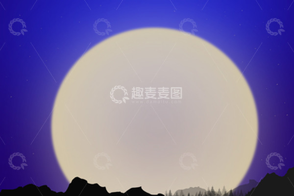 源文件下载【趣麦麦图】中秋夜晚星空手绘图