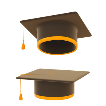 C4D毕业季学士帽插画海报元素