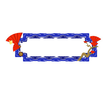 蓝色国潮中国风边框元素