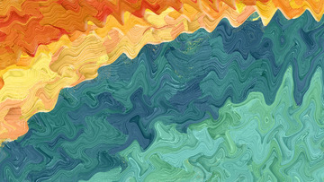 彩色撞色祥云海水国潮涂鸦背景素材