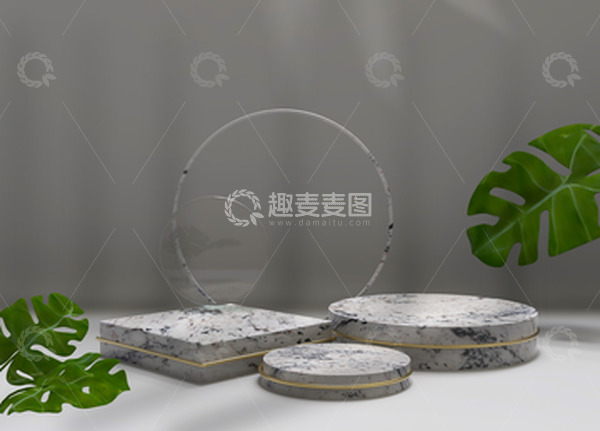 源文件下载【趣麦麦图】夏季阴影C4D产品展示台面电商场景背景