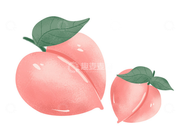 源文件下载【趣麦麦图】粉色清新水蜜桃子手绘可爱素材