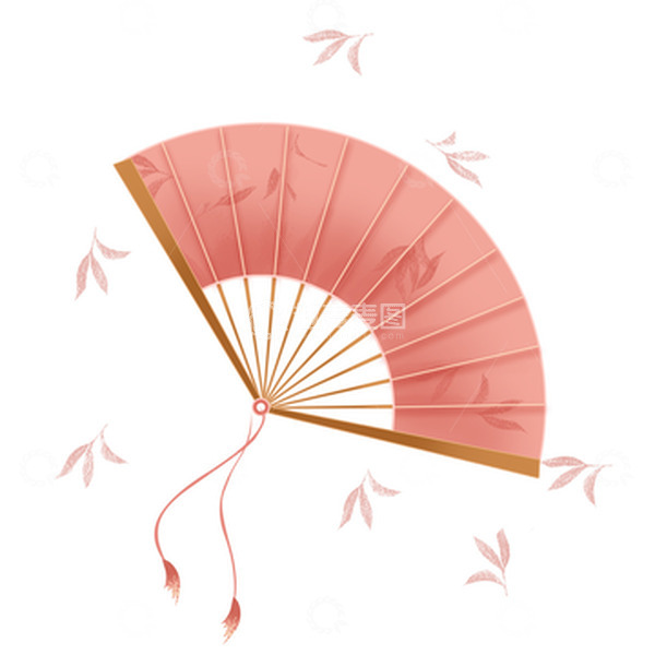 源文件下载【趣麦麦图】粉色国潮中国风扇子古风手绘卡通
