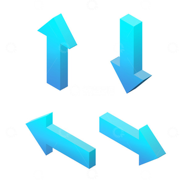 源文件下载【趣麦麦图】2.5d简约渐变立体箭头设计
