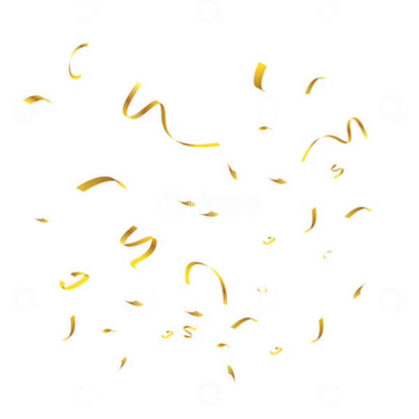 源文件下载【趣麦麦图】金色矢量活动彩带