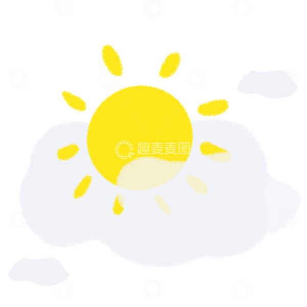 母婴可爱卡通太阳云朵手绘图