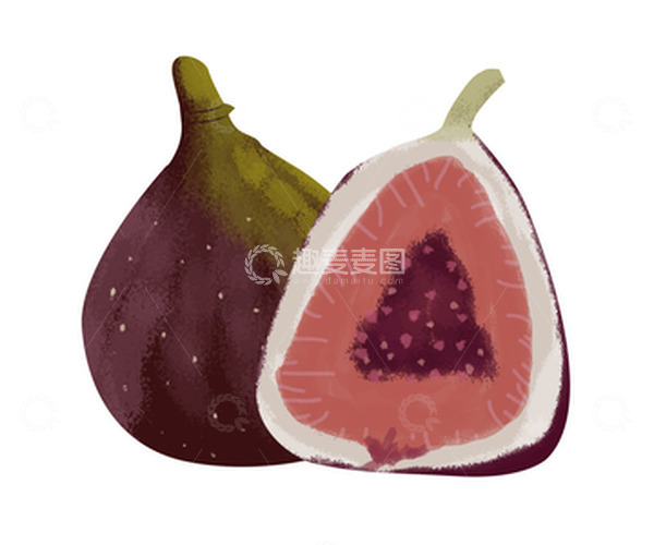 源文件下载【趣麦麦图】夏天水果无花果手绘素材