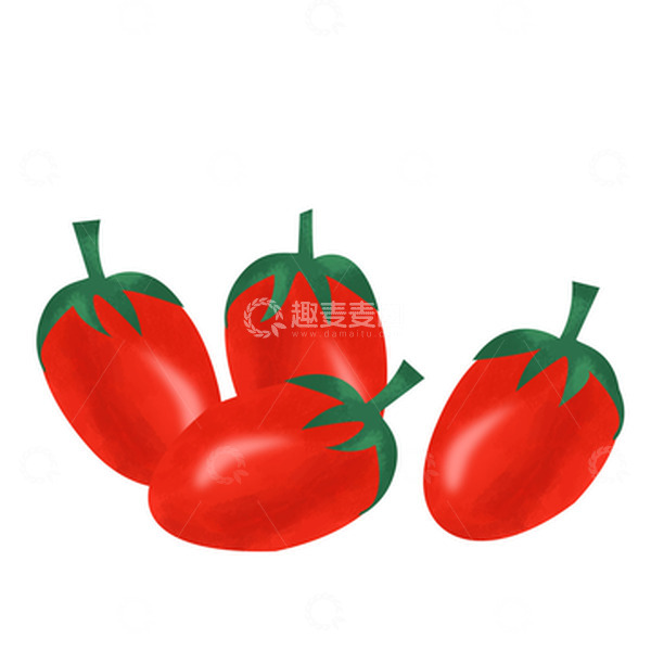 源文件下载【趣麦麦图】红色圣女果西红柿夏天手绘素材