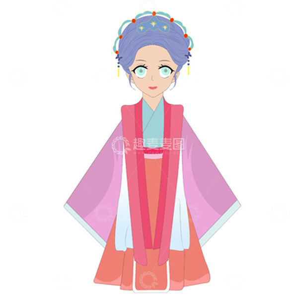 源文件下载【趣麦麦图】国潮汉服美人插画