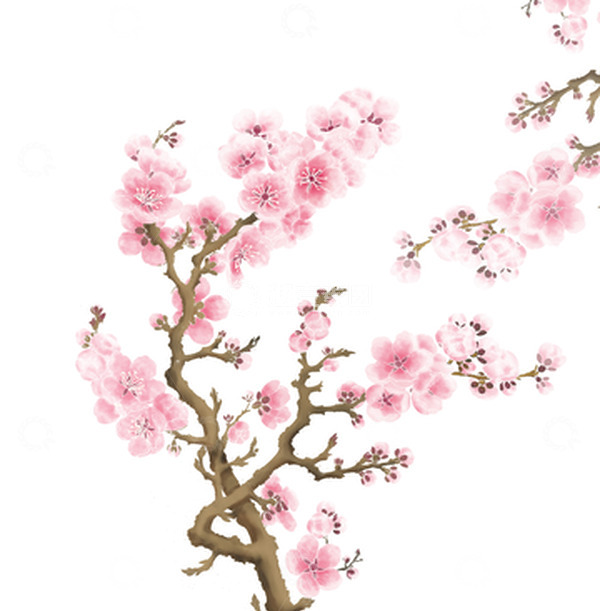 源文件下载【趣麦麦图】手绘梅花夏至装饰元素