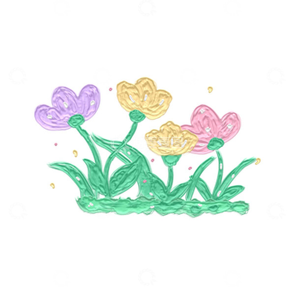 源文件下载【趣麦麦图】手绘夏至花朵 油画质感