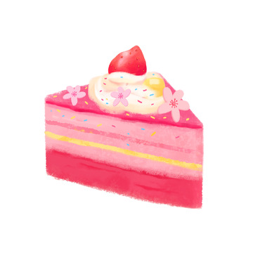 粉色草莓甜品蛋糕夏至元素