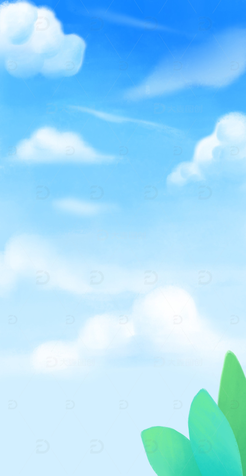 蓝天白云毕业季主题背景