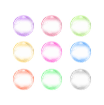 多彩 透明 气泡 水珠 装饰