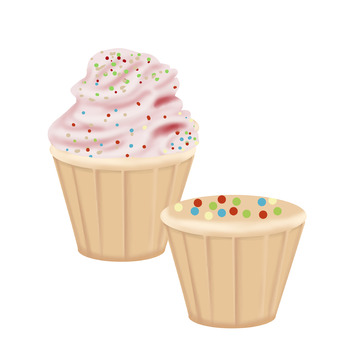 夏日可爱手绘粉色冰淇淋甜筒儿童插画元素