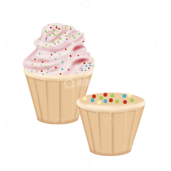 源文件下载【趣麦麦图】夏日可爱手绘粉色冰淇淋甜筒儿童插画元素