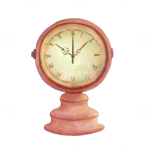 源文件下载【趣麦麦图】水彩手绘复古时钟插画元素