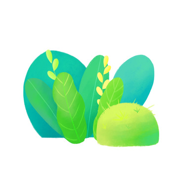 绿色草丛植物毕业季元素