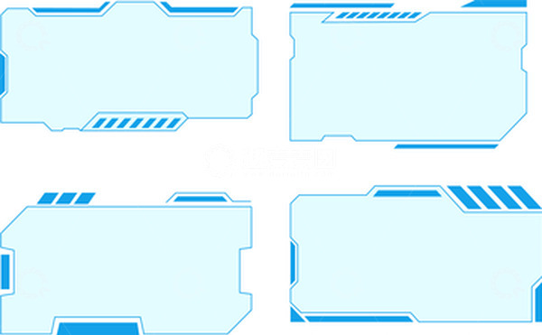 源文件下载【趣麦麦图】蓝色科技互联网商务线条文本边框