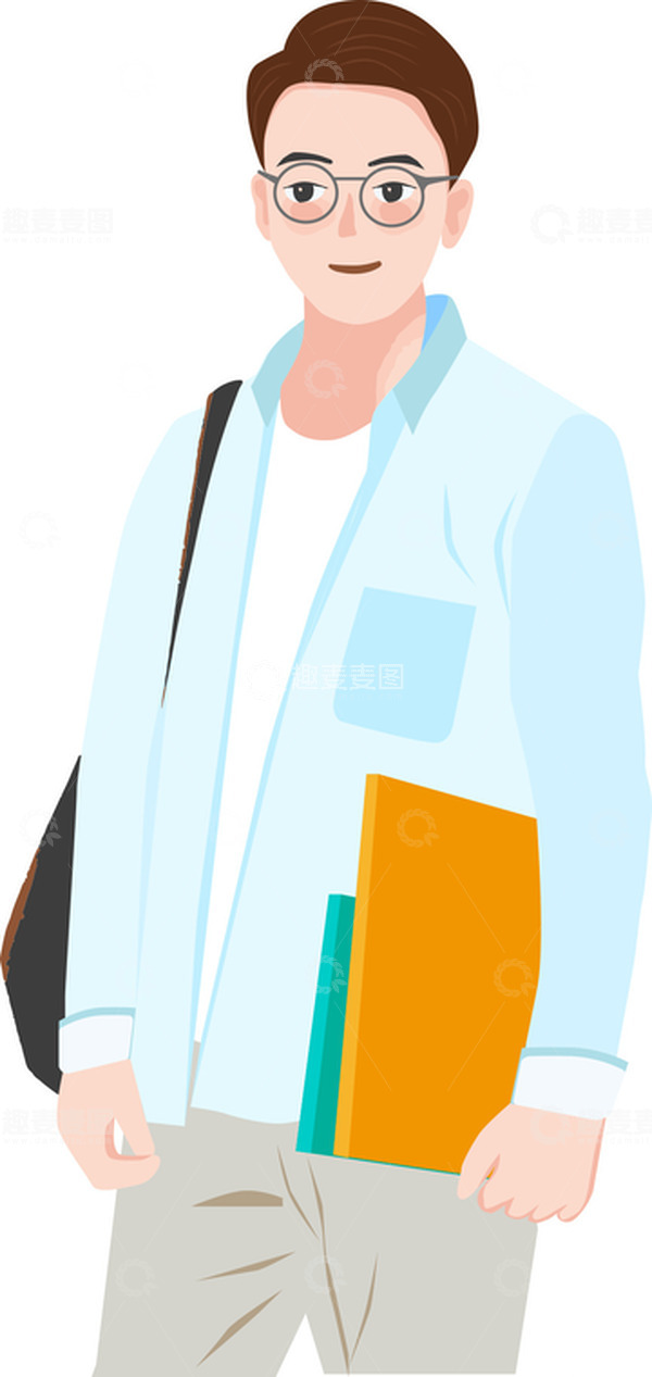 源文件下载【趣麦麦图】青年学生男生上班族手绘