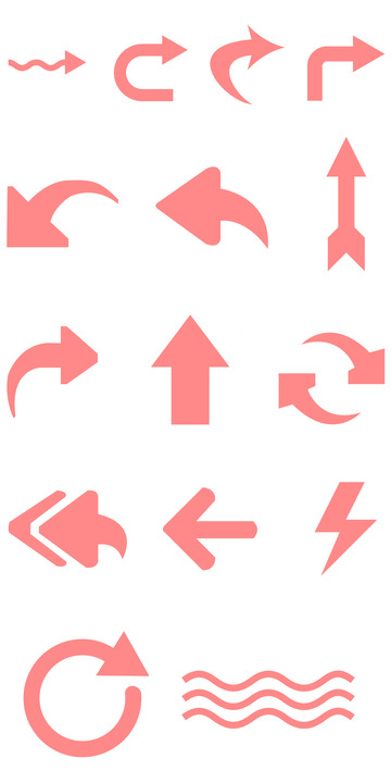 红色箭头图标电商促销元素箭头线条