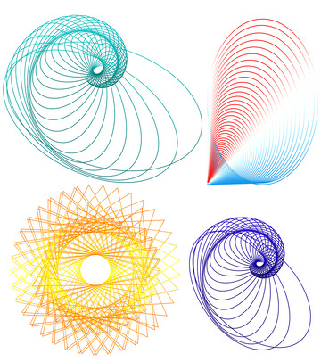 科技感彩色旋转漩涡元素