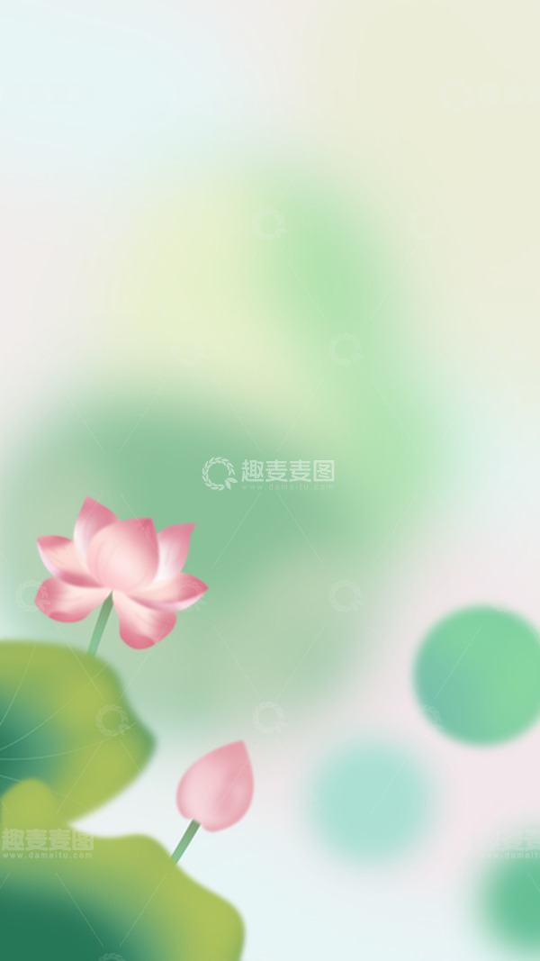 源文件下载【趣麦麦图】绿色小清新小暑节气夏季背景素材