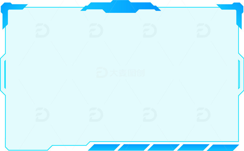 源文件下载【趣麦麦图】未来科技感蓝色线条边框