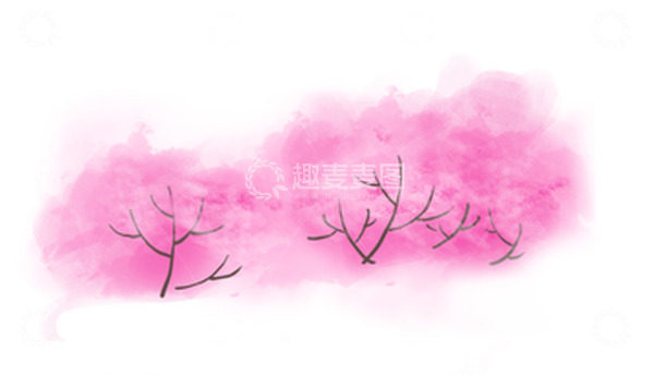 源文件下载【趣麦麦图】桃树 手绘 装饰 古风元素