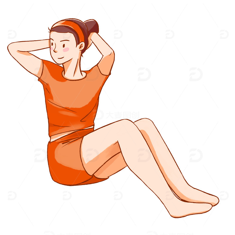 源文件下载【趣麦麦图】手绘运动女生