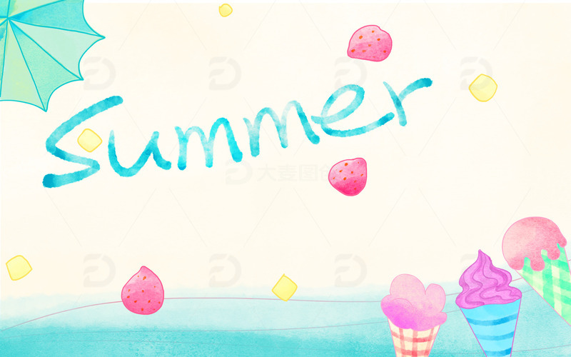 源文件下载【趣麦麦图】清新冰淇淋夏天小暑背景