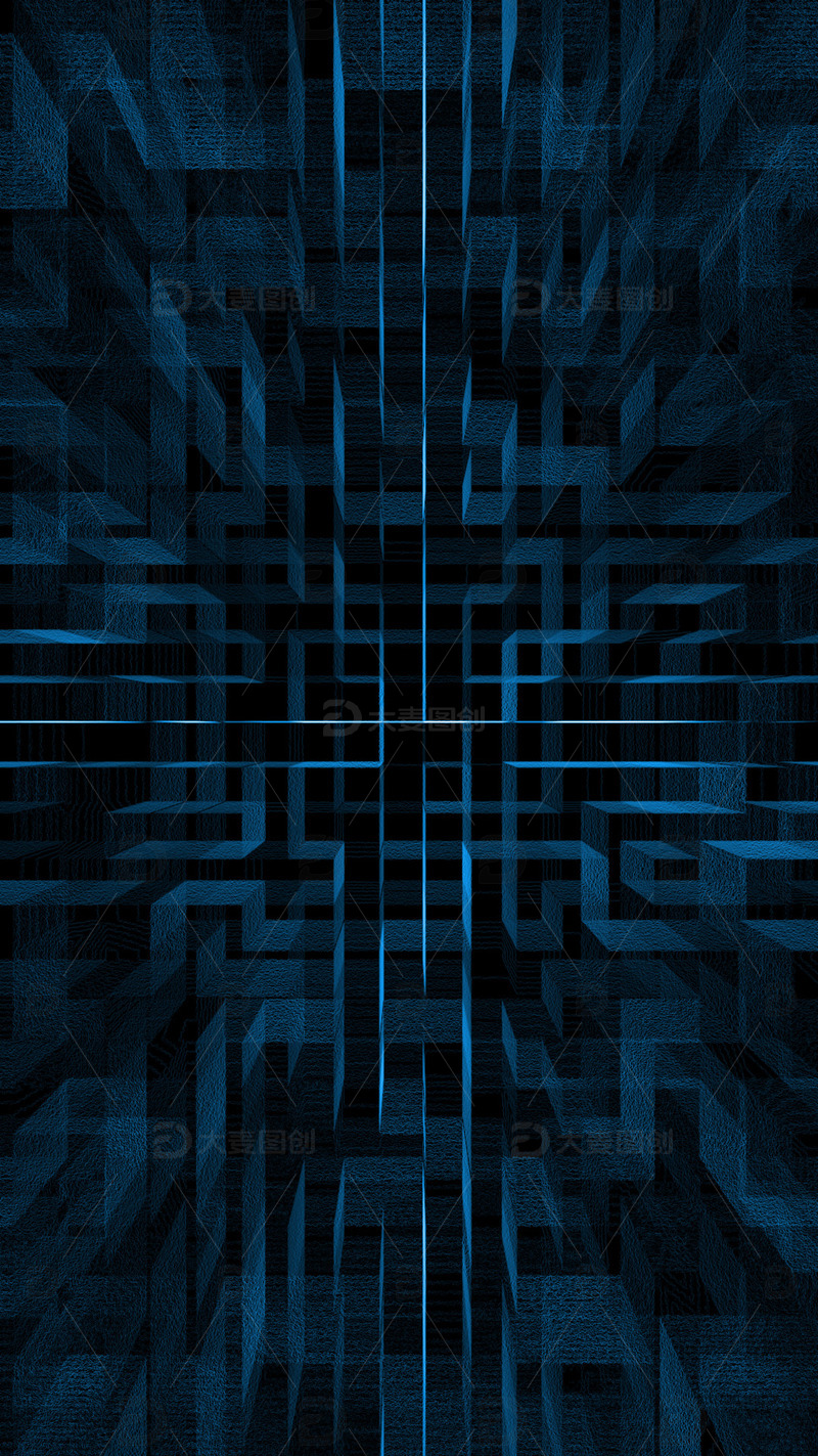 源文件下载【趣麦麦图】科技感线条蓝色质感纹理背景