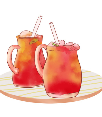 冷饮夏日夏天小暑饮品手绘