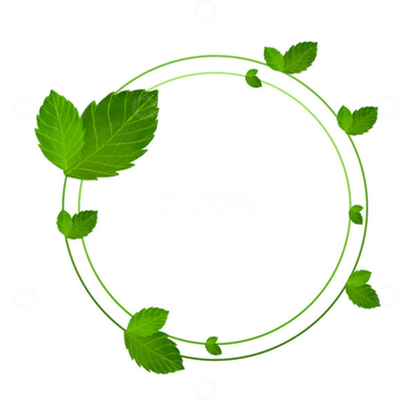 源文件下载【趣麦麦图】绿色小清新小暑薄荷圈