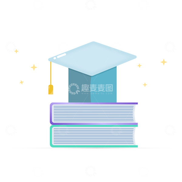 源文件下载【趣麦麦图】-简约风毕业季矢量元素博士帽