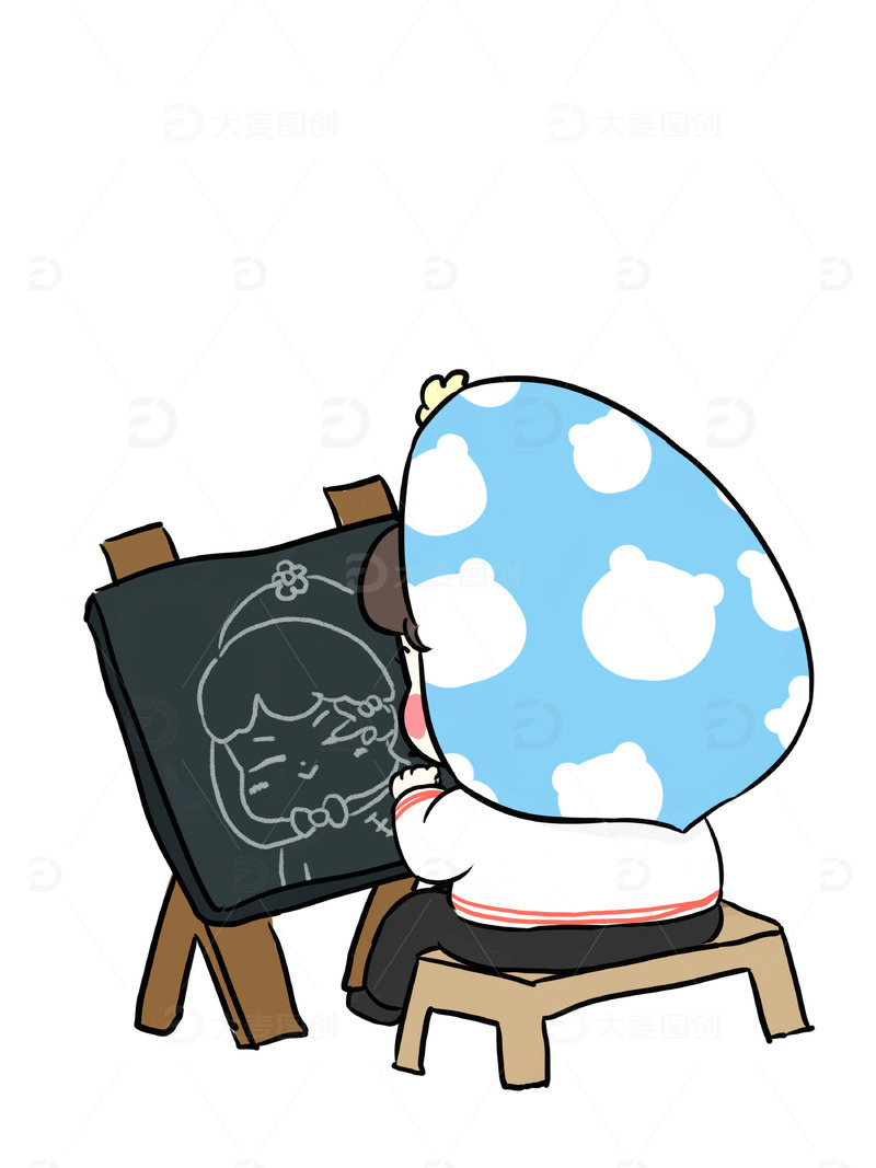 源文件下载【趣麦麦图】惠安女影雕闽南非遗文化手绘漫画