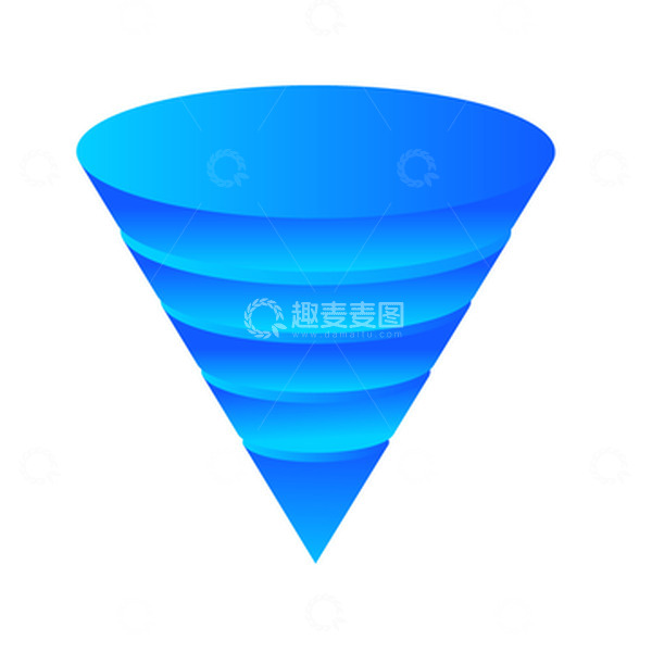 源文件下载【趣麦麦图】蓝色渐变科技感立体锥型元素几何插画