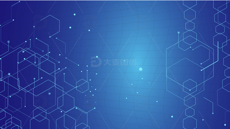 源文件下载【趣麦麦图】蓝色科技感线条几何渐变背景