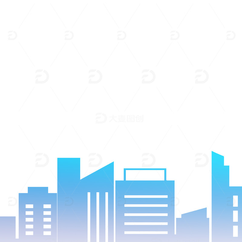 源文件下载【趣麦麦图】蓝色城市底边