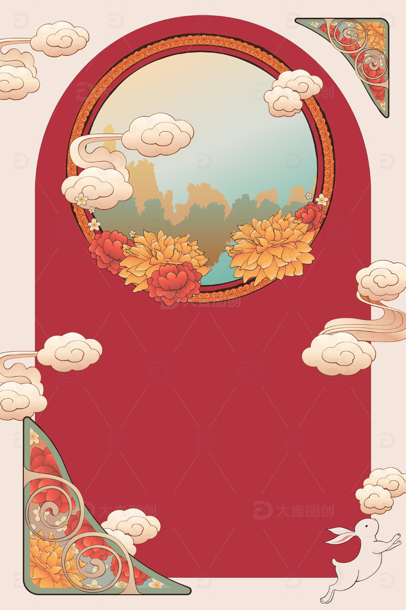 源文件下载【趣麦麦图】-新中式国潮风海报背景