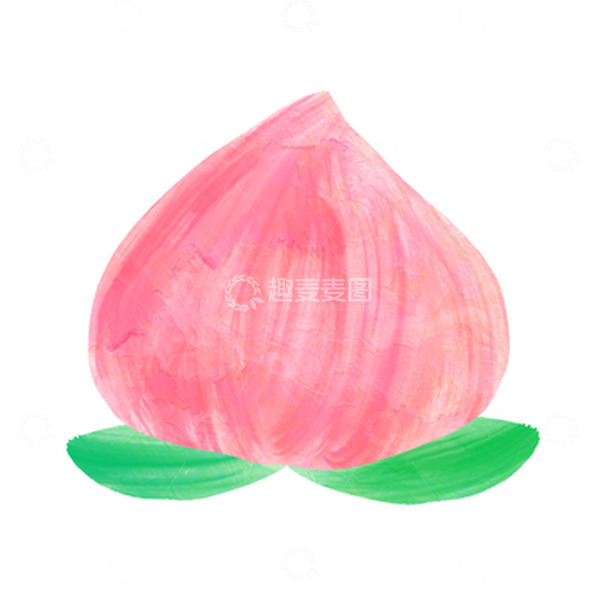 源文件下载【趣麦麦图】油画风手绘粉色水蜜桃小暑元素