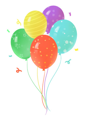 彩色气球庆祝毕业季生日儿童节彩带可爱周岁