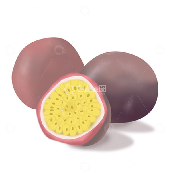 源文件下载【趣麦麦图】夏日百香果水果手绘