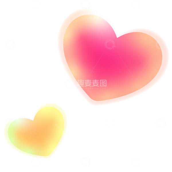 源文件下载【趣麦麦图】矢量渐变色可爱爱心