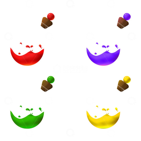 源文件下载【趣麦麦图】四色魔法药瓶